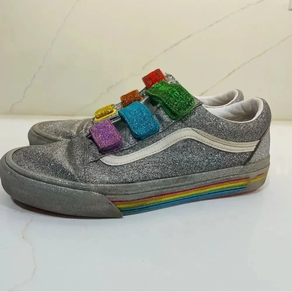 Vans Flour Shop x Old school V “silver rainbow” in Metallic